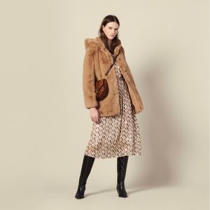 Sandro Paris NWOT Faux Fur Jacket Size 36